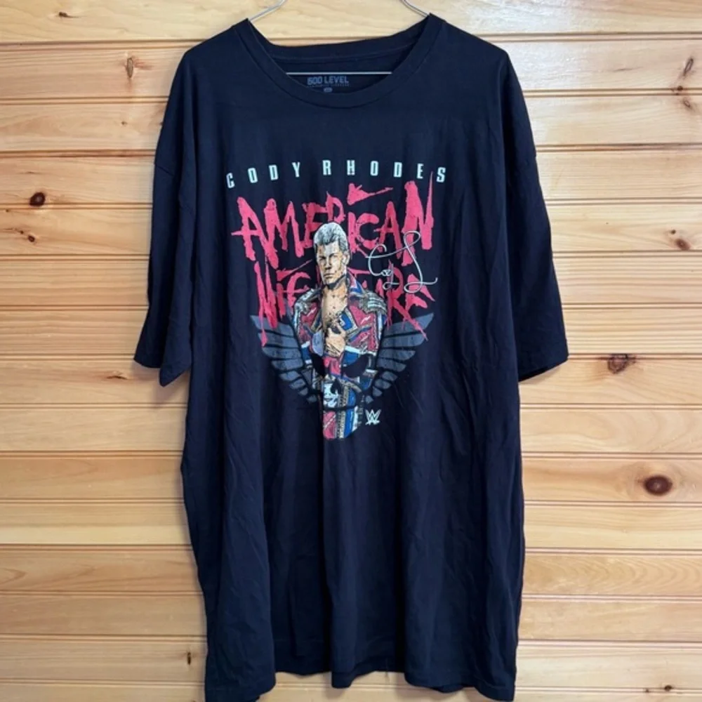 500 Level WWE Cody Rhodes American Nightmare Black Graphic T-Shirt 3XL